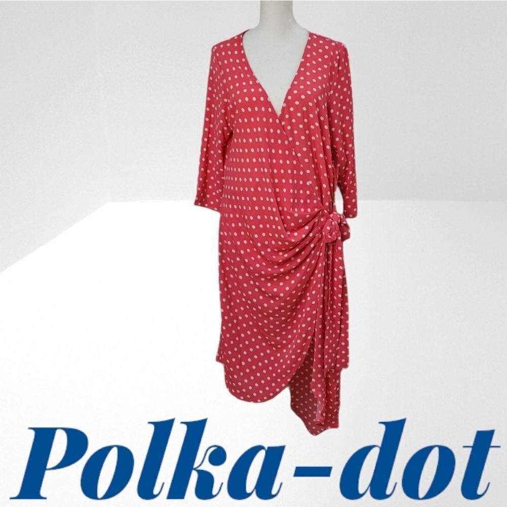 Find Me polka-dot wrap dress